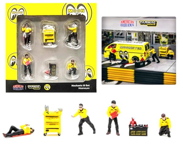 画像1: Tarmac Works 1:64 MOONEYES Mechanic Figures Set Mechanic (1)