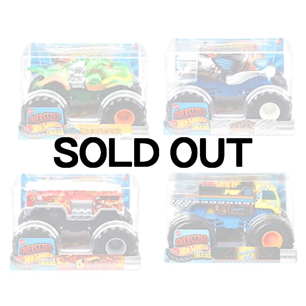 画像1:  ホットウィール モンスタートラック　ビッグサイズ　アソート 4台セット （国内流通版 ） (1)