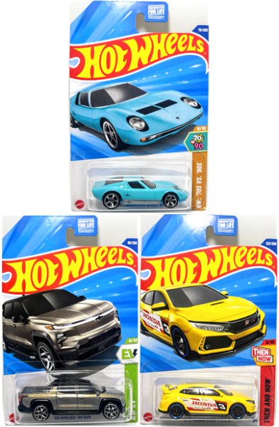 画像1: 2025年  Dollar Tree 限定   3台セット (ミウラ シルバラード シビック ) カードシワ (1)